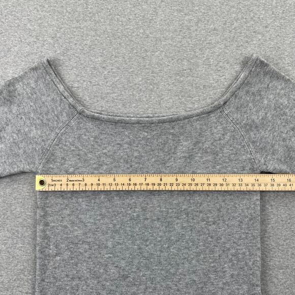 WAYF Sweater Womens L Gray Off Shoulder Ribbed Knit Top Minimalist Soft Capsule - Picture 4 of 9